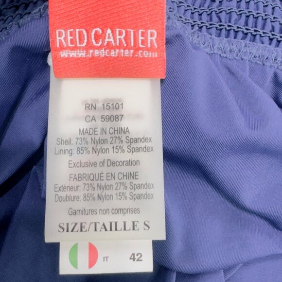 RED CARTER Women's Blue Smocked One Piece Swimsuit Size 6 - Picture 8 of 10